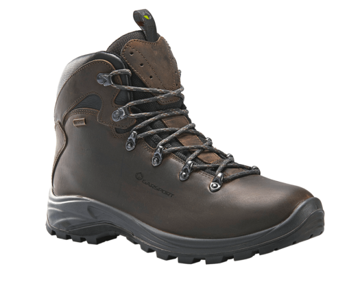 Leather hiking boot ideal for walks in the woods, rugged for travel, and suitable for everyday use.