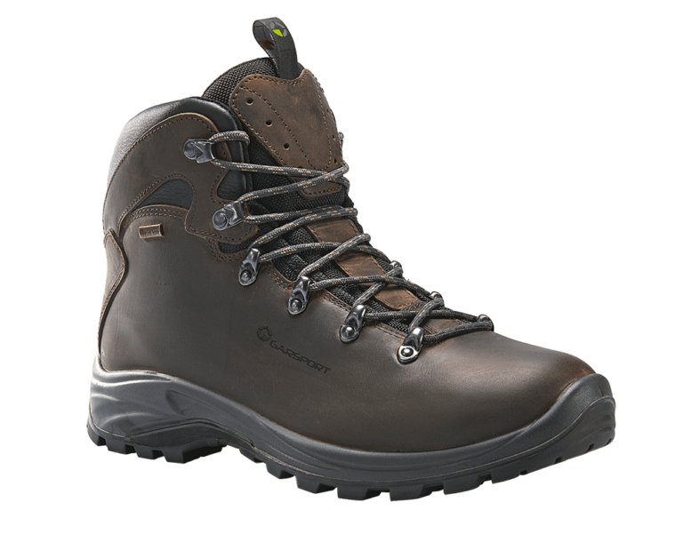 Leather hiking boot ideal for walks in the woods, rugged for travel, and suitable for everyday use.