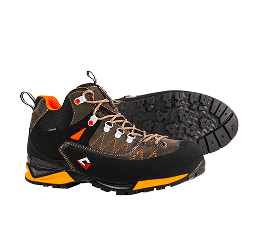 Mountain Tech Mid S7S safety boots anthracite orange for mountain and quarry work Vibram sole