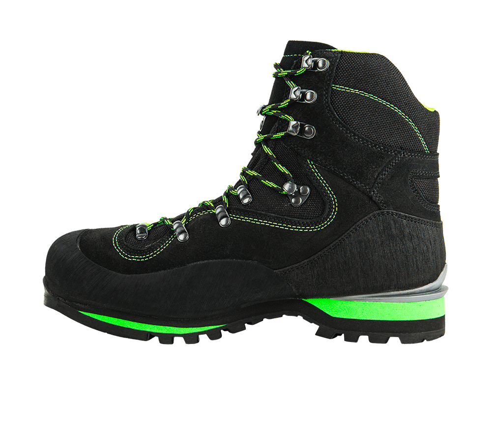 Alpine Route Mid black lime mountain safety boots for high altitude performance