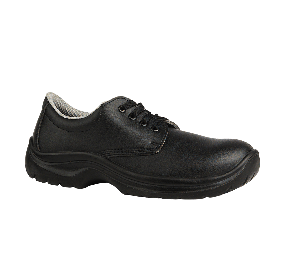 Scarpe antinfortunistiche da cucina Kansas Low S2 nere traspiranti con lacci, suola antistatica in PU e puntale in acciaio