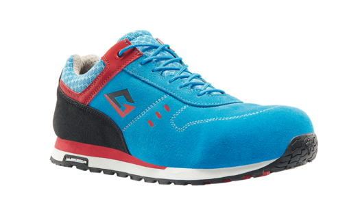 Sneaker femme S1P, dessus en croûte de cuir suédé, embout en acier, semelle en caoutchouc/eva Michelin pour adhérence optimale