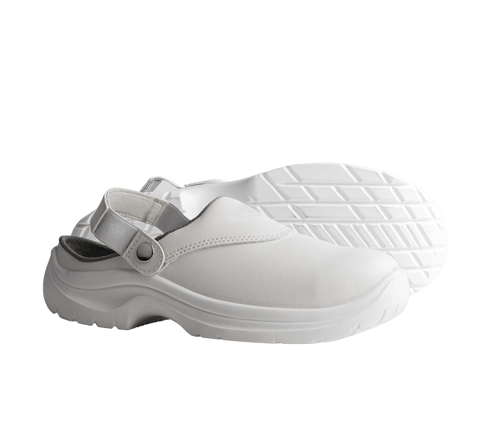 Scarpe da cucina professionali zoccolo sabot, in microfibra, suola antistatica in PU e puntale in acciaio. Comfort tutto il giorno.
