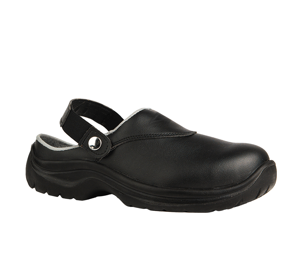 Scarpe da cucina professionali zoccolo sabot, in microfibra, suola antistatica in PU e puntale in acciaio. Comfort tutto il giorno.