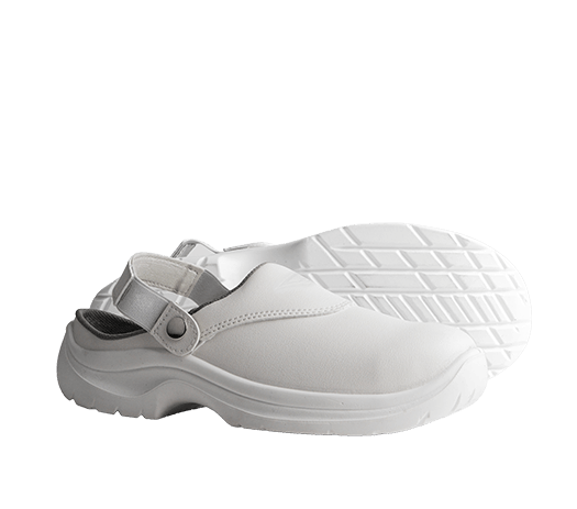 Scarpe da cucina professionali zoccolo sabot, in microfibra, suola antistatica in PU e puntale in acciaio. Comfort tutto il giorno.