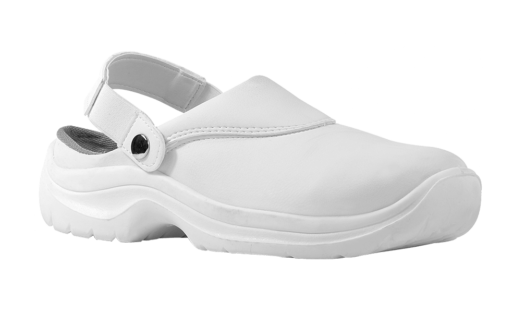 Sabots de cuisine professionnels, avec tige en microfibre, semelle antistatique en PU et embout en acier. Confort toute la journée.