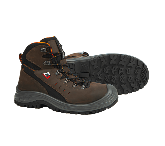 Chaussures de sécurité S3S 3486 Mid cuir Dakar marron noir