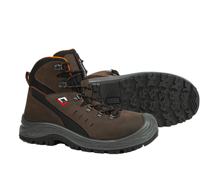 Chaussures de sécurité S3S 3486 Mid cuir Dakar marron noir