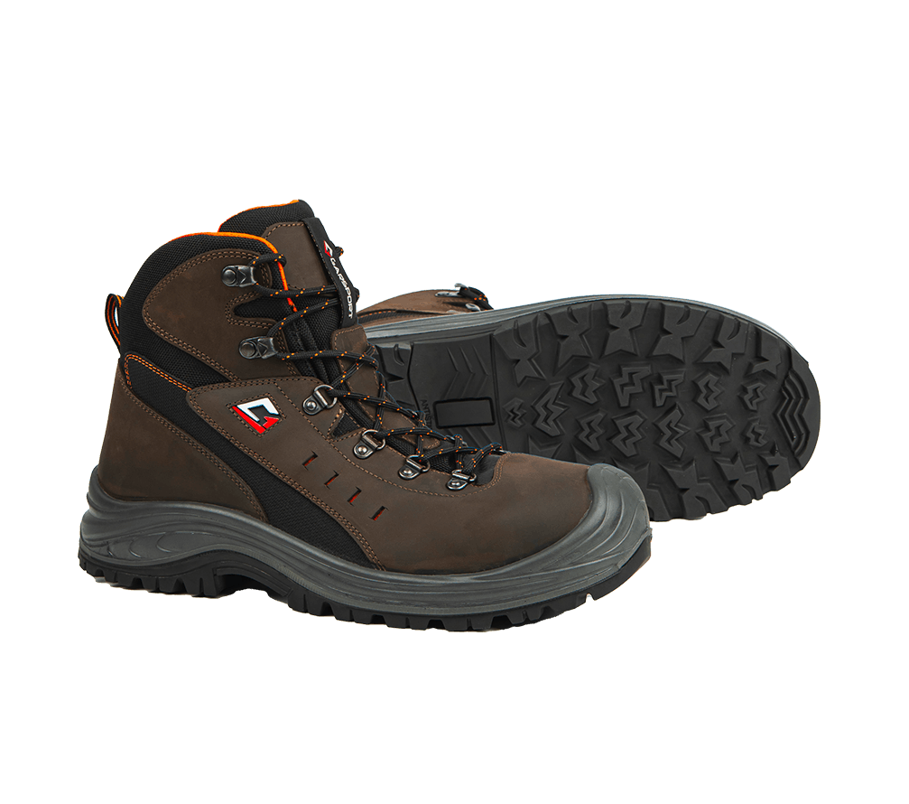 Chaussures de sécurité S3S 3486 Mid cuir Dakar marron noir