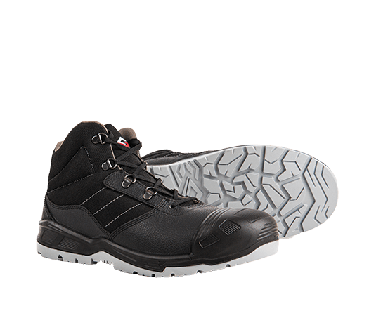 Scarponi antinfortunistici S3 Felix MID nero grigio in pelle pieno fiore