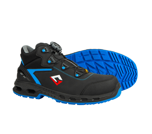 Scarpe sicurezza S3S ESD BOA® Hexa Viper Mid microfibra nubuck suola PU bidensità