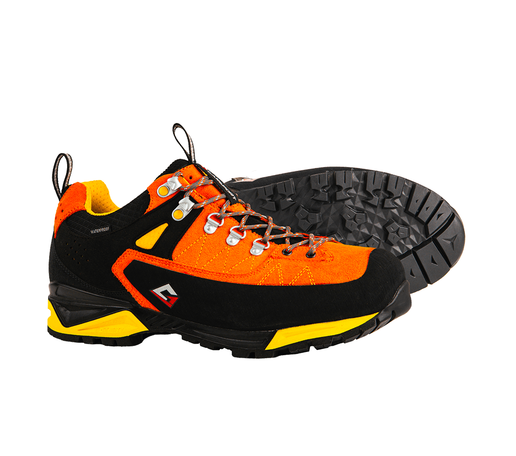 Scarpe antinfortunistiche S7S Mountain Tech Low arancio giallo per lavori in montagna e cava suola Vibram