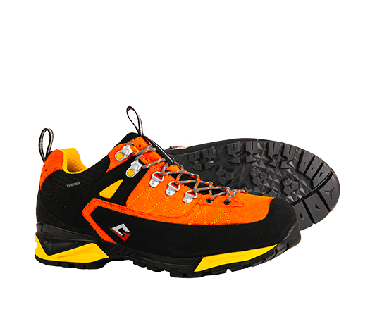 Scarpe antinfortunistiche S7S Mountain Tech Low arancio giallo per lavori in montagna e cava suola Vibram
