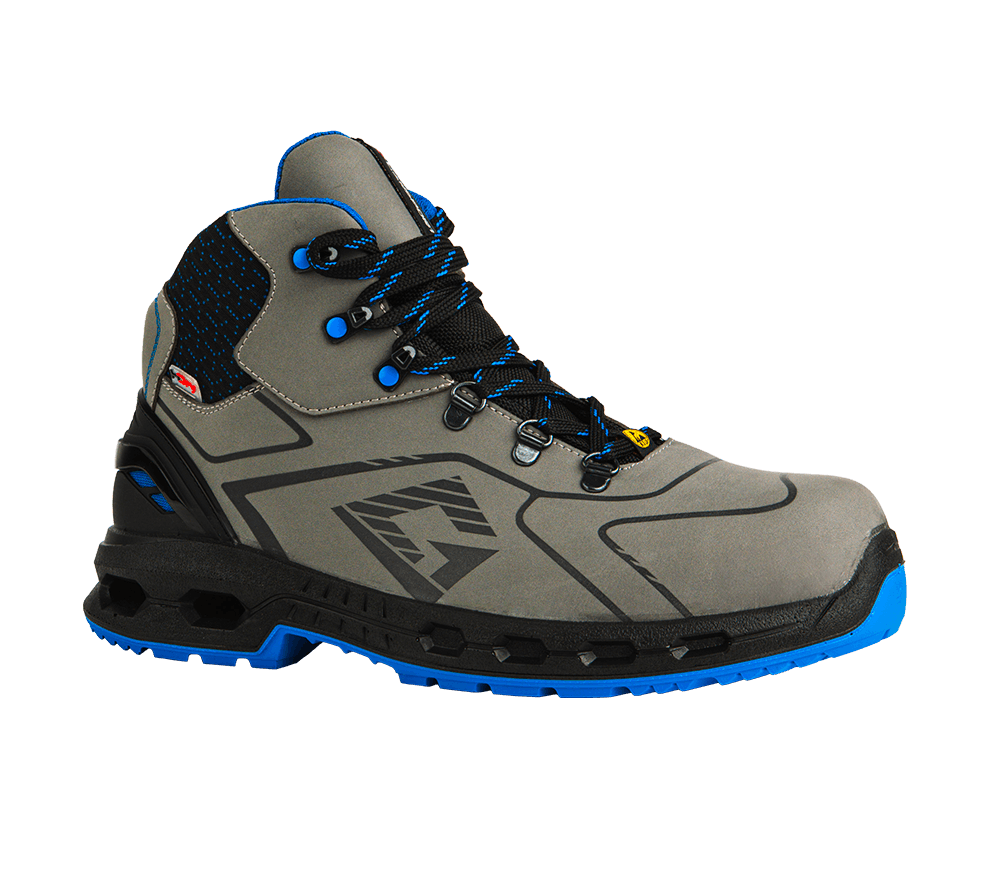 Hexa Dry Mid S7S, anthracite, royal blue, lightweight, and sustainable safety shoe for demanding work