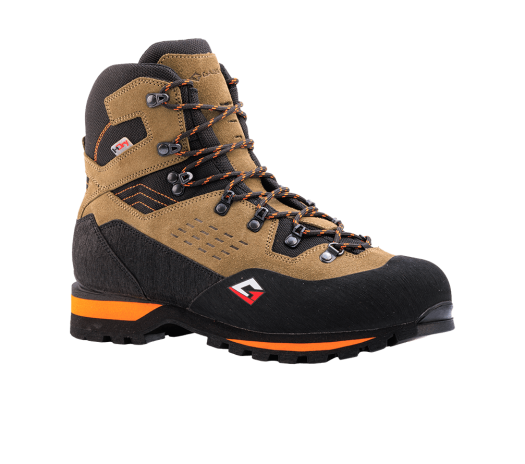 Scarponi alpinismo Ortles H-Dry taupe nero arancio per ramponi semi automatici