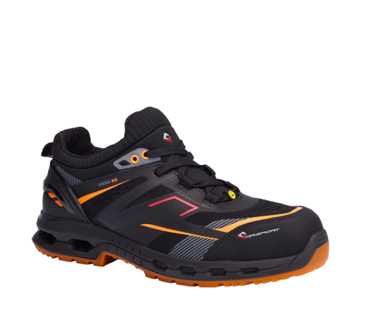 scarpa antinfortunistica leggera confortevole hexa k9 low s1ps esd nero arancio