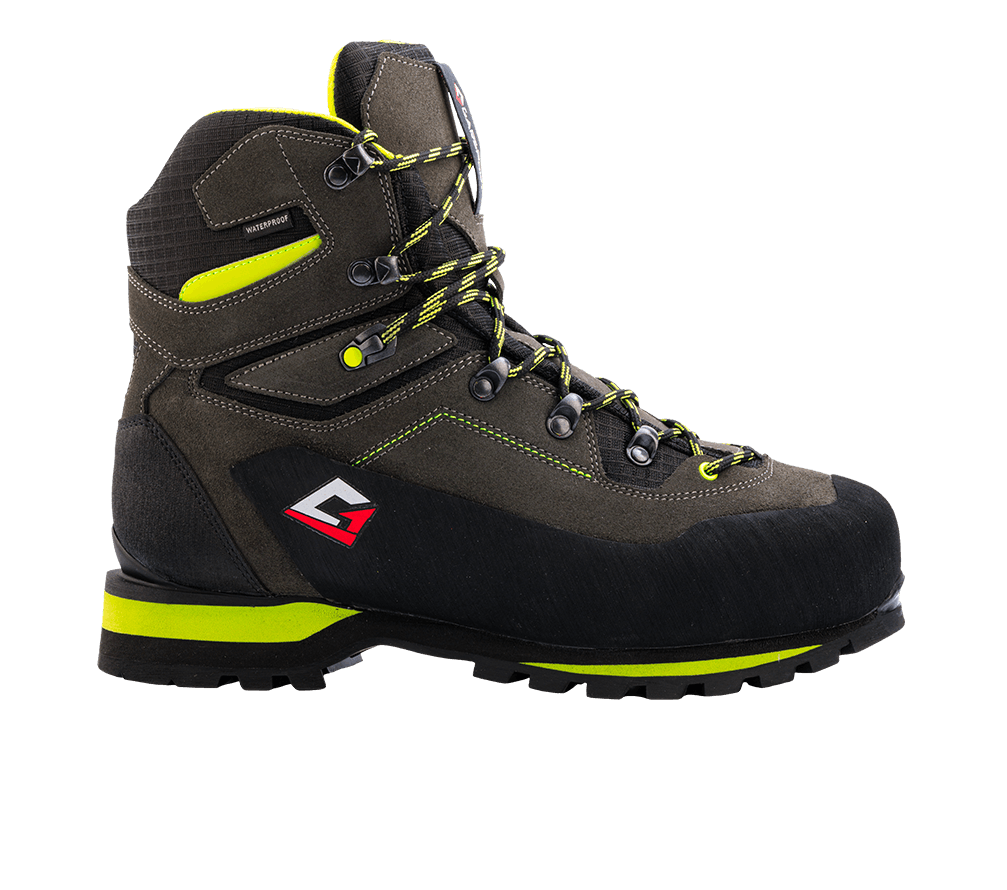 Sierra Mid black lime mountain safety boots Vibram Mulaz sole