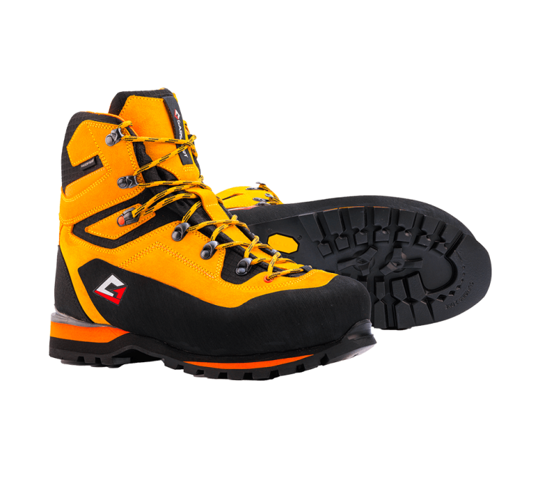 Sierra Mid mustard orange mountain safety boots Vibram Mulaz sole