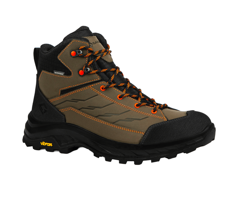 Scarponi trekking Gavia Mid WP in pelle marrone con suola Vibram ad alta aderenza