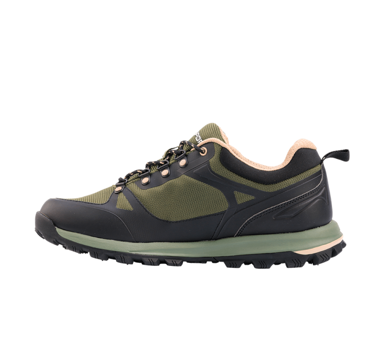 Chaussures de trekking imperméables, coloris olive, au design technique Heritage.