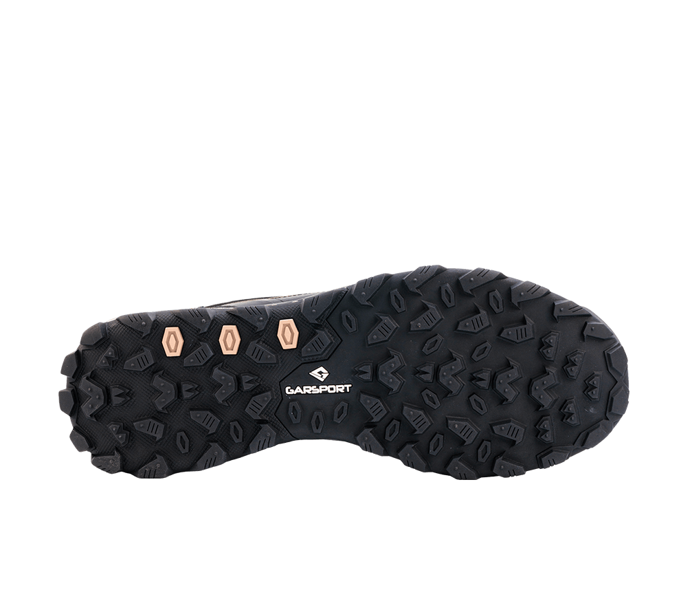 Semelles Garsport en EVA et caoutchouc pour les Passo 1972 Low WP, coloris olive, adaptées aux sentiers et terrains mixtes.