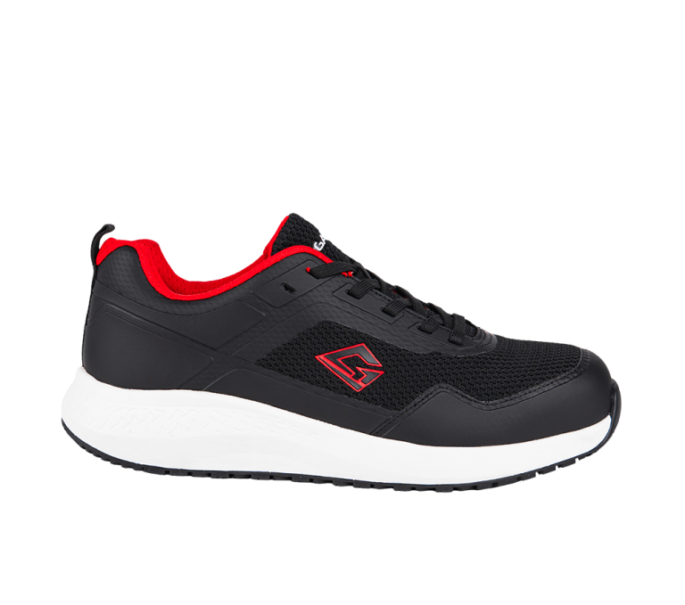 Scarpe antinfortunistiche basse leggere ESD Sprint Low S1PS nero rosso con suola Soft EVA