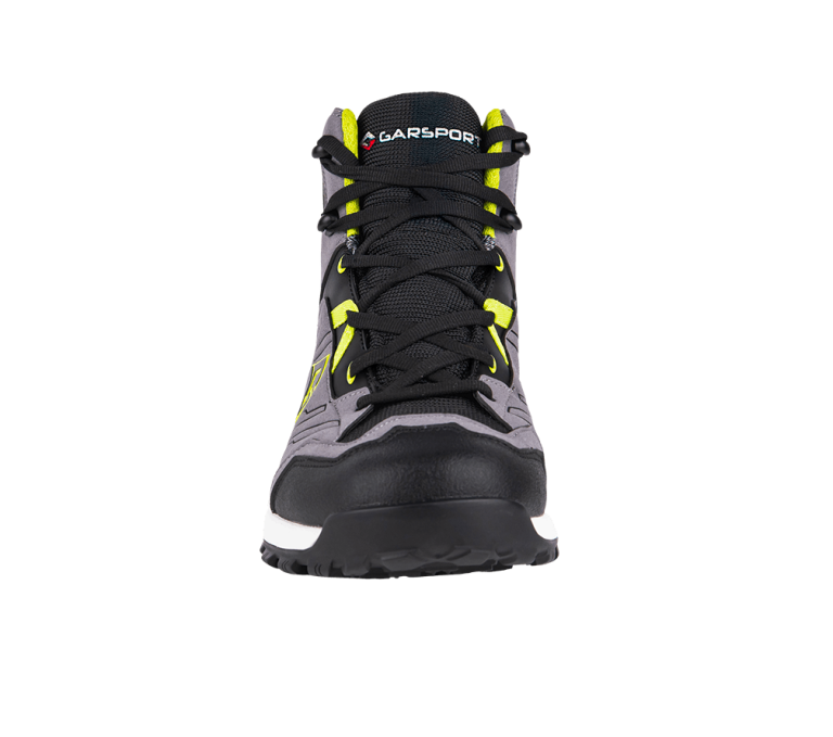 Chaussures de trekking homme Vetta 1972 Mid WP, ​​gris citron vert, vue de face avec support de cheville